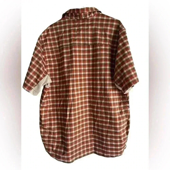 REI Men’s Short Sleeve Button Outdoor Fishing Mesh Armpit Plaid Shirt Large  XXL - Picture 3 of 6